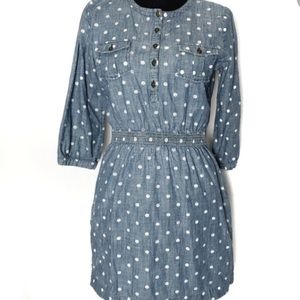 Brooks Brothers Polka Dot Denim Dress